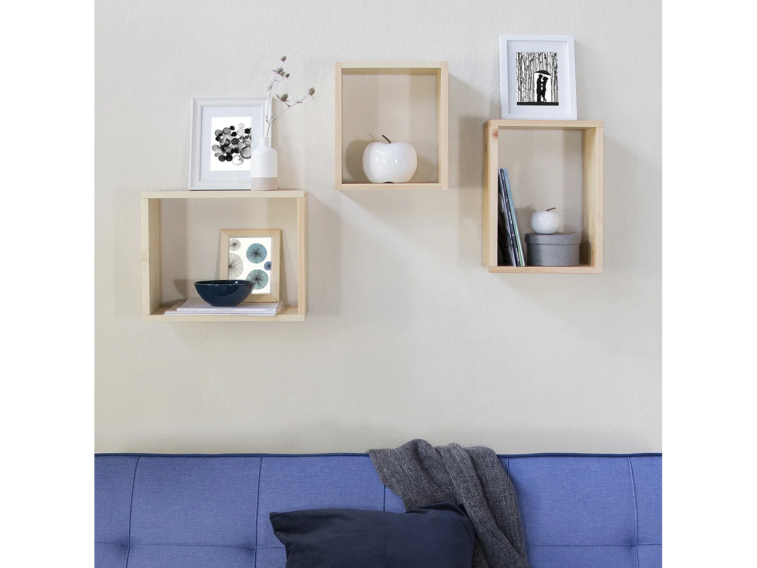 Houten rek 37x43,5x21,5 cm Natuurlijk