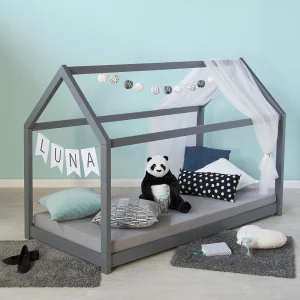 Huisbed 90×200 cm Grijs Houten bed Huisbed 90×200 cm Grijs Houten bed