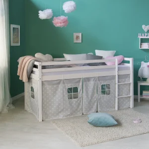 Hoge bed 207,5x110x96,5 cm Wit grijs