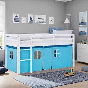 Kajuitbed 90×200 cm Blauw Hoogslaperbed