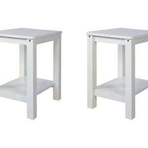 Houten kruk set 30x32x47 cm wit Houten kruk set 30x32x47 cm wit