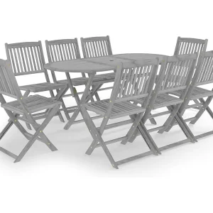 Hyral 9-delige Tuinset massief acaciahout grijs Hyral 9-delige Tuinset massief acaciahout grijs