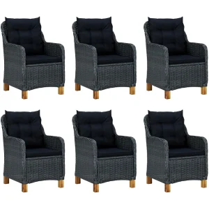 Horsham 7-delige Tuinset met kussens poly rattan donkergrijs Horsham 7-delige Tuinset met kussens poly rattan donkergrijs
