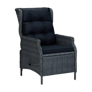 Jarek  9-delige Tuinset met kussens poly rattan donkergrijs