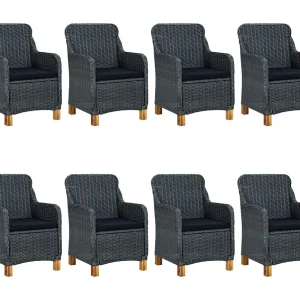 Horsham 9-delige Tuinset met kussens poly rattan donkergrijs Horsham 9-delige Tuinset met kussens poly rattan donkergrijs
