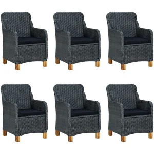 Horsham 7-delige Tuinset met kussens poly rattan donkergrijs Horsham 7-delige Tuinset met kussens poly rattan donkergrijs