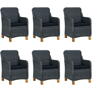 Horsham 7-delige Tuinset met kussens poly rattan donkergrijs Horsham 7-delige Tuinset met kussens poly rattan donkergrijs
