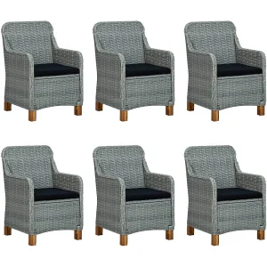 Horsham 7-delige Tuinset met kussens poly rattan lichtgrijs Horsham 7-delige Tuinset met kussens poly rattan lichtgrijs