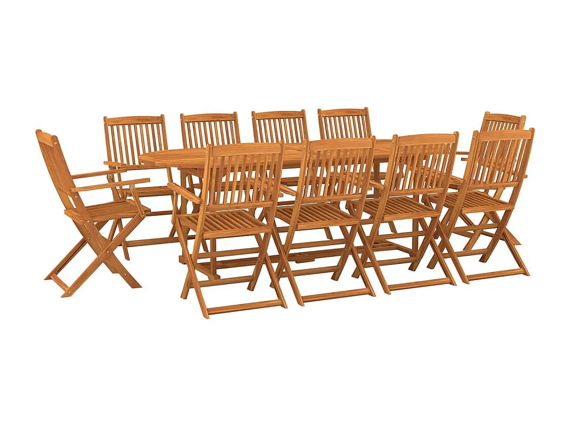 Jersey Village 11-delige Tuinset 220x90x75 cm massief acaciahout
