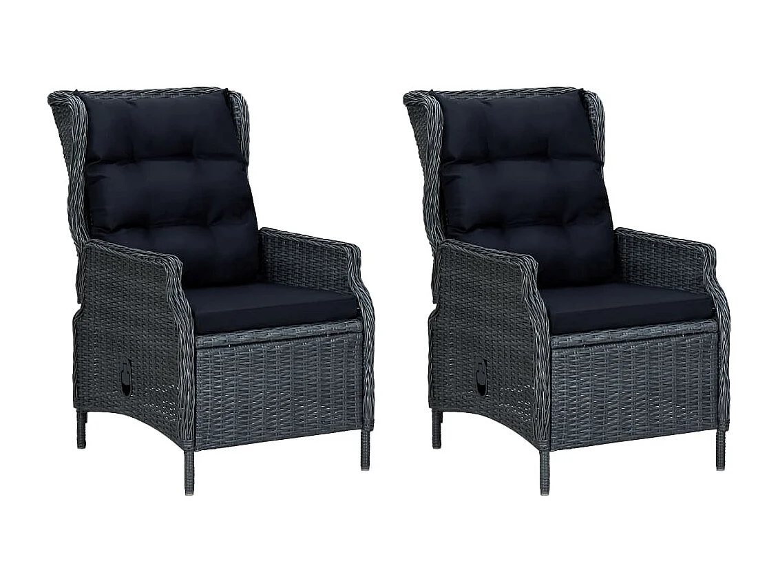 Kalren 9-delige Tuinset met kussens poly rattan donkergrijs