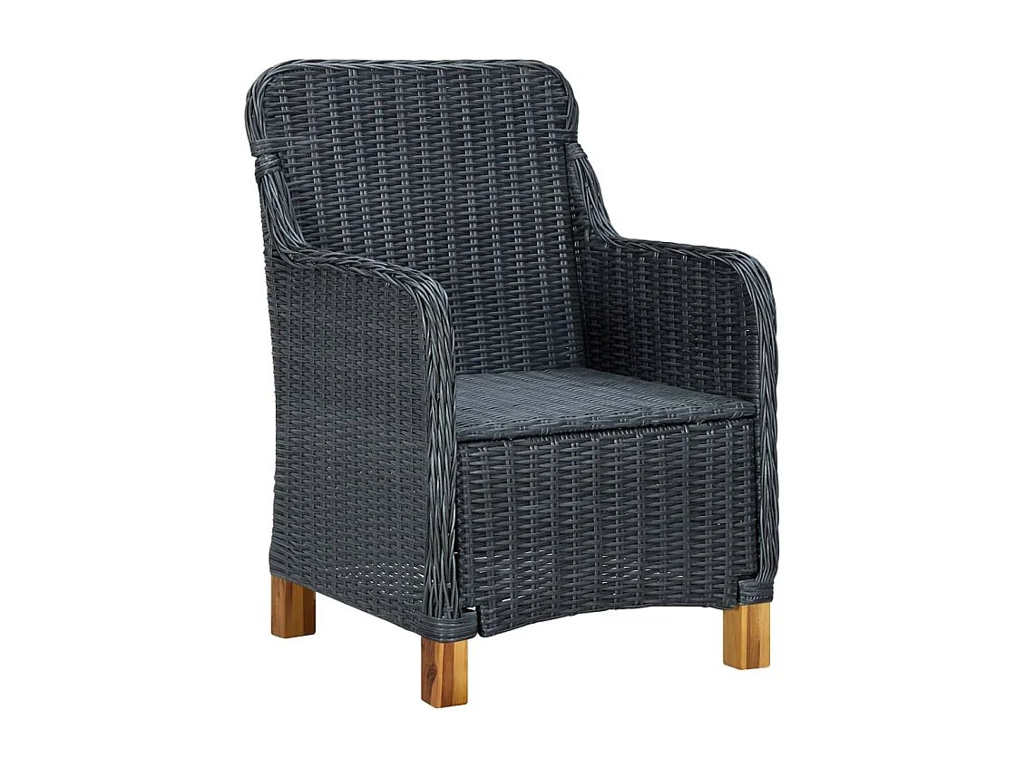 Kalren 9-delige Tuinset met kussens poly rattan donkergrijs