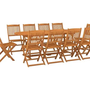 Jersey Village  11-delige Tuinset 220x90x75 cm massief acaciahout