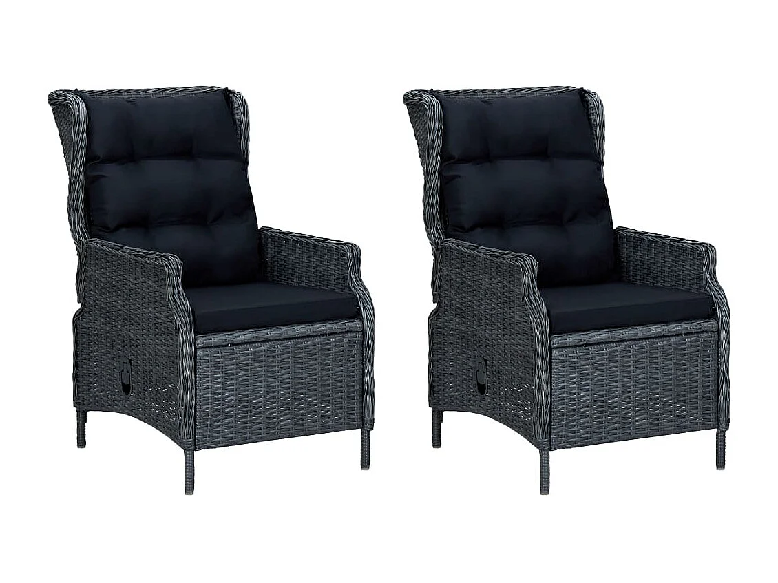 Kalren 9-delige Tuinset met kussens poly rattan donkergrijs
