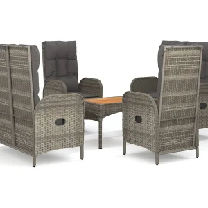 Holbaek 5-delige Tuinset met kussens poly rattan grijs Holbaek 5-delige Tuinset met kussens poly rattan grijs