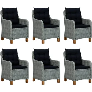 Horsham 7-delige Tuinset met kussens poly rattan lichtgrijs Horsham 7-delige Tuinset met kussens poly rattan lichtgrijs