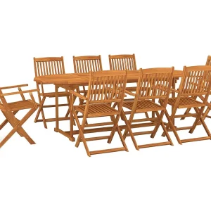 Jersey Village  9-delige Tuinset 220x90x75 cm massief acaciahout