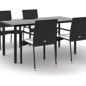 Karl Mason 5-delige Tuinset met kussens poly rattan zwart Karl Mason 5-delige Tuinset met kussens poly rattan zwart