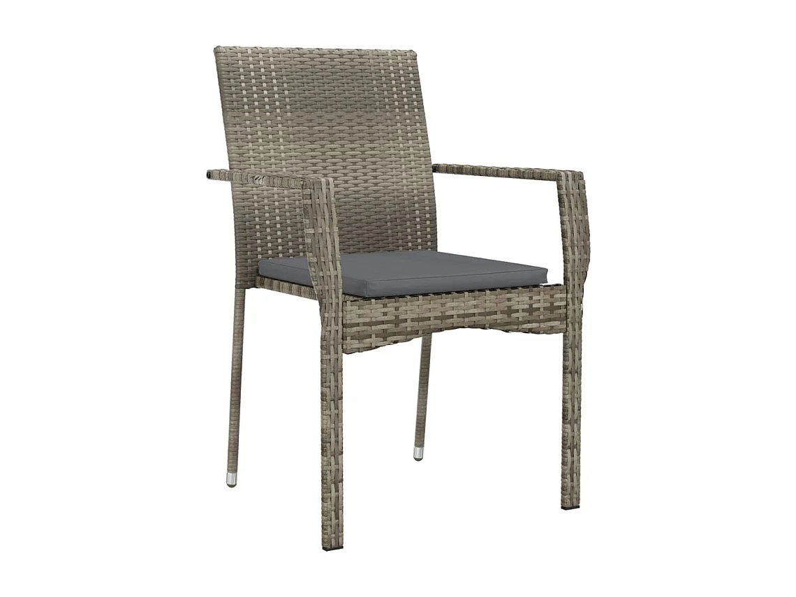 Karl Mason 5-delige Tuinset met kussens poly rattan zwart en grijs