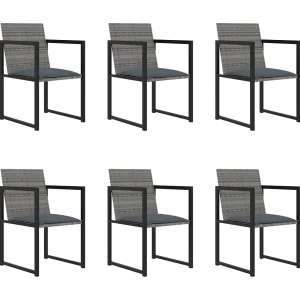 Holly Ann 7-delige Tuinset met kussens poly rattan grijs Holly Ann 7-delige Tuinset met kussens poly rattan grijs