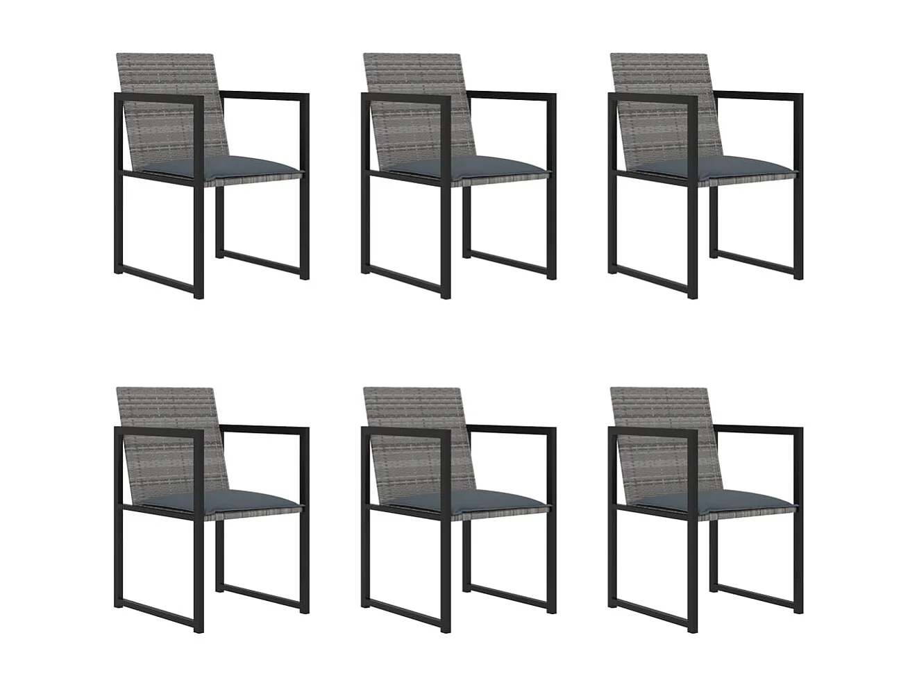 Holly Ann 7-delige Tuinset met kussens poly rattan grijs
