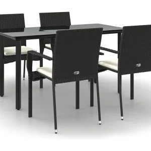 Karl Mason 5-delige Tuinset met kussens poly rattan zwart Karl Mason 5-delige Tuinset met kussens poly rattan zwart