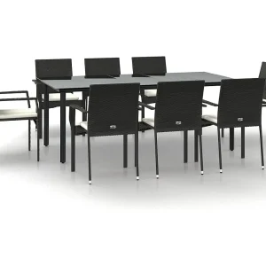 Karl Mason 9-delige Tuinset poly rattan zwart Karl Mason 9-delige Tuinset poly rattan zwart