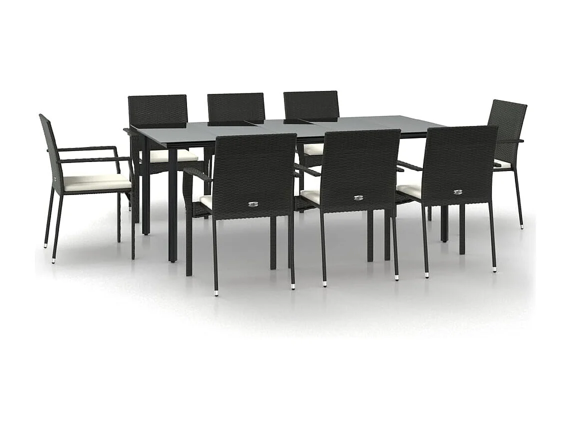 Karl Mason 9-delige Tuinset poly rattan zwart