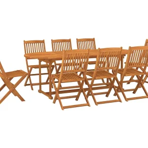 Jersey Village  9-delige Tuinset 220x90x75 cm massief acaciahout