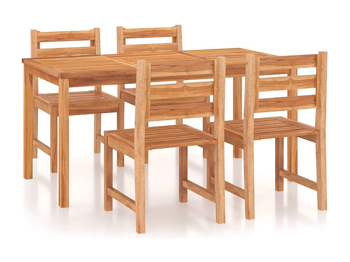 Jornin 5-delige Tuinset massief teakhout