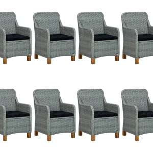 Horsham 9-delige Tuinset met kussens poly rattan lichtgrijs Horsham 9-delige Tuinset met kussens poly rattan lichtgrijs