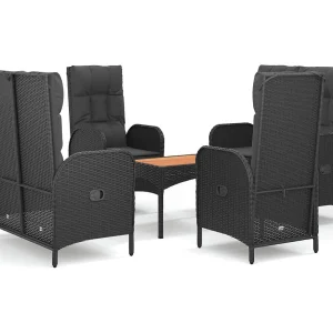 Holbaek 5-delige Tuinset met kussens poly rattan zwart Holbaek 5-delige Tuinset met kussens poly rattan zwart
