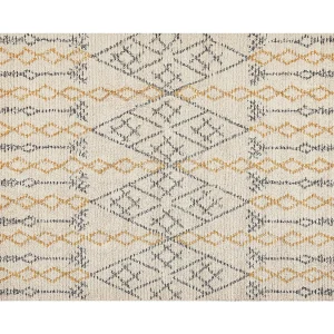 Katoenen Vloerkleed beige en geel 140 x 200 cm KADAPA Katoenen Vloerkleed beige en geel 140 x 200 cm KADAPA