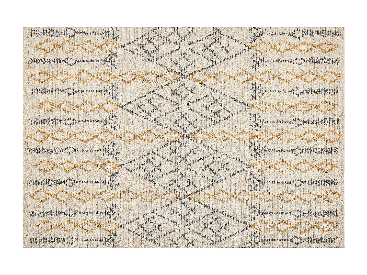 Katoenen Vloerkleed beige en geel 140 x 200 cm KADAPA