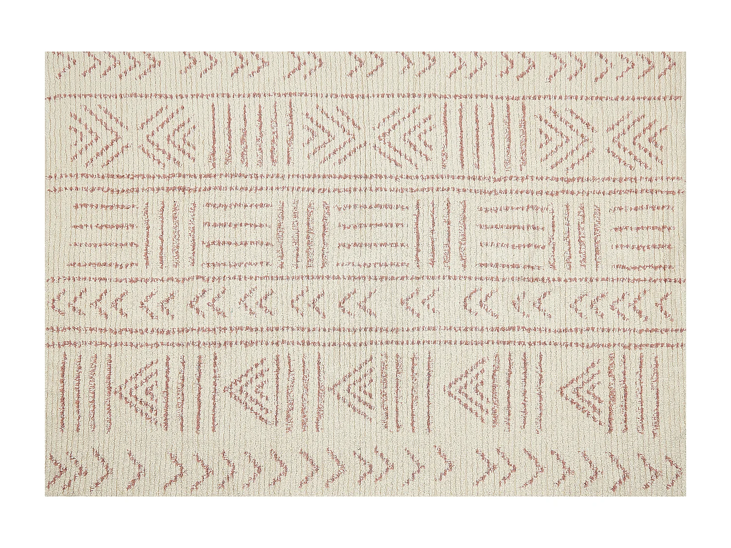Katoenen Vloerkleed beige en roze 160 x 230 cm EDIRNE