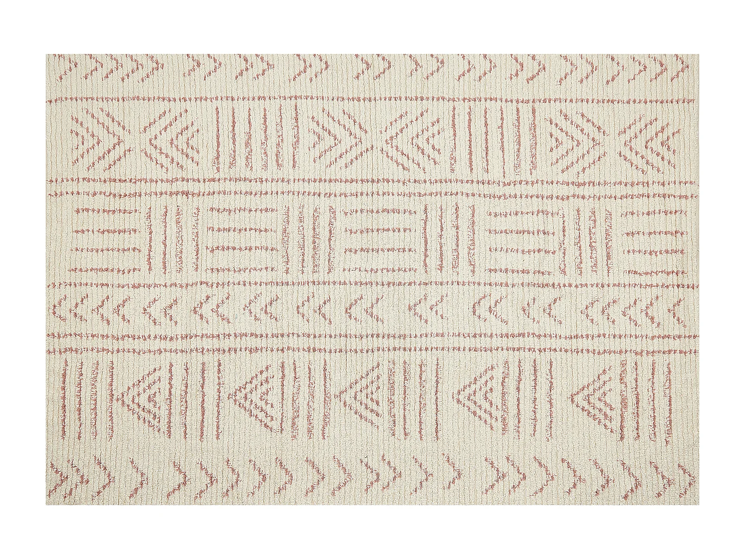 Katoenen Vloerkleed beige en roze 140 x 200 cm EDIRNE