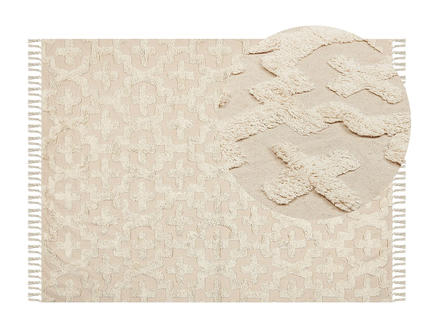 Katoenen Vloerkleed beige 160 x 230 cm ITANGAR