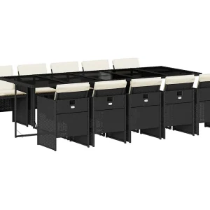 Jesse  11-delige Tuinset met kussens poly rattan zwart