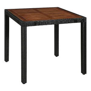 Irmelin  5-delige Tuinset poly rattan en acaciahout zwart