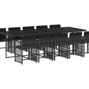 Jeffersontown 11-delige Tuinset met kussens poly rattan zwart Jeffersontown 11-delige Tuinset met kussens poly rattan zwart