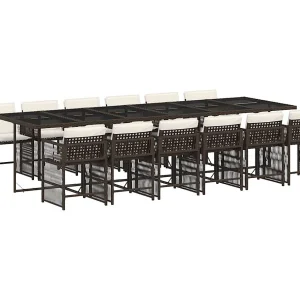 Jeffersontown 13-delige Tuinset met kussens poly rattan bruin Jeffersontown 13-delige Tuinset met kussens poly rattan bruin