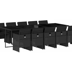 Jesse  11-delige Tuinset met kussens poly rattan zwart