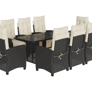 Igmar 9-delige Tuinset poly rattan zwart Igmar 9-delige Tuinset poly rattan zwart