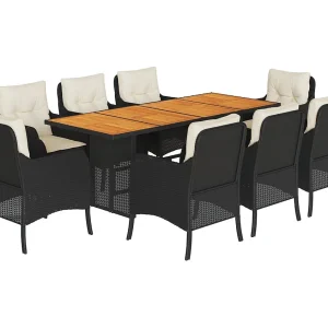 Karlyn 9-delige Tuinset poly rattan zwart Karlyn 9-delige Tuinset poly rattan zwart