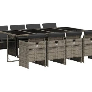 Jesse  9-delige Tuinset met kussens poly rattan grijs