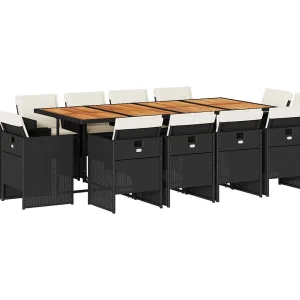 Jeroen  13-delige Tuinset met kussens poly rattan zwart