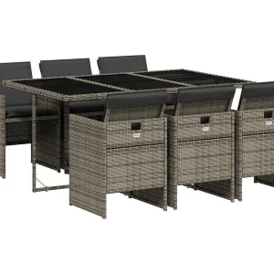 Jesse  7-delige Tuinset met kussens poly rattan grijs