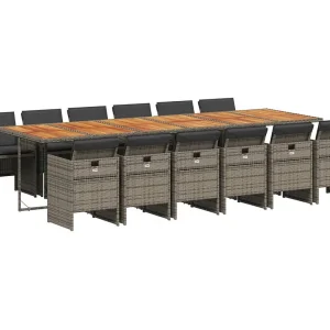 Jesse  13-delige Tuinset met kussens poly rattan grijs