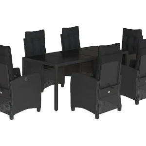 Jalnar 7-delige Tuinset met kussens poly rattan zwart Jalnar 7-delige Tuinset met kussens poly rattan zwart
