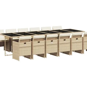 Jesse  13-delige Tuinset met kussens poly rattan beige