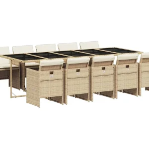 Jesse  11-delige Tuinset met kussens poly rattan beige